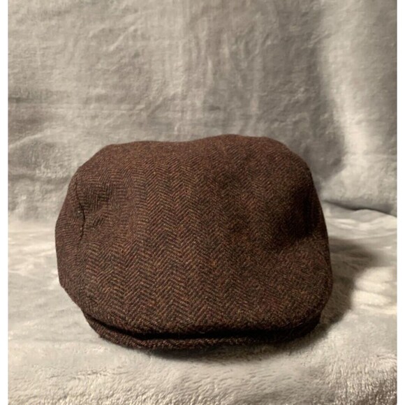 Stetson Brown Herringbone Flat Cap - Picture 2 of 14